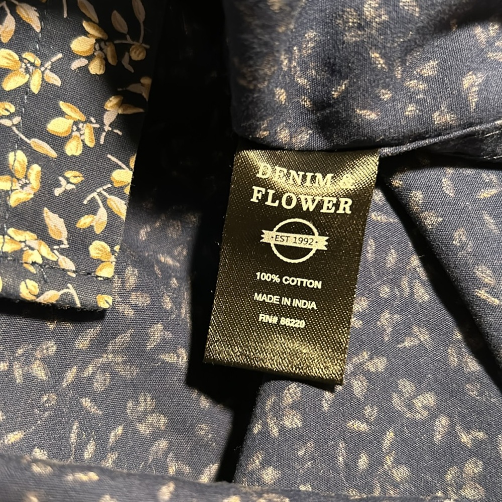 Men’s Denim & Flower Floral Shirt - Picture 8 of 10